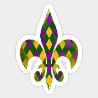 Harlequin Mardi Gras Sticker